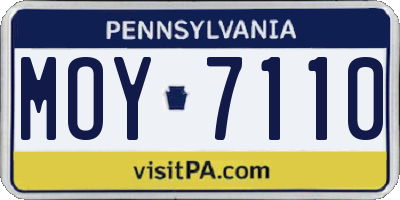 PA license plate MOY7110