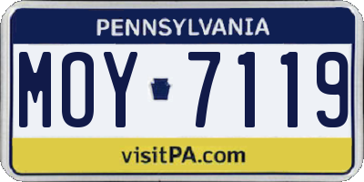 PA license plate MOY7119