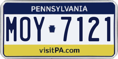 PA license plate MOY7121