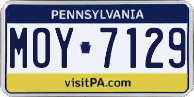 PA license plate MOY7129