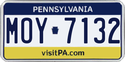 PA license plate MOY7132