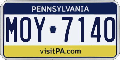 PA license plate MOY7140