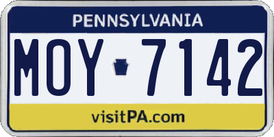 PA license plate MOY7142