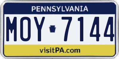 PA license plate MOY7144