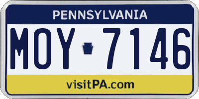PA license plate MOY7146