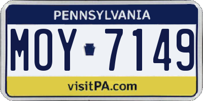 PA license plate MOY7149