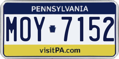 PA license plate MOY7152