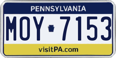 PA license plate MOY7153