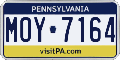 PA license plate MOY7164