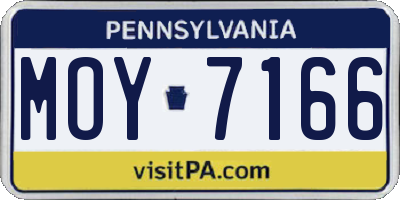 PA license plate MOY7166