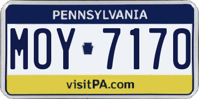 PA license plate MOY7170