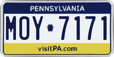 PA license plate MOY7171