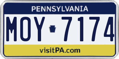 PA license plate MOY7174