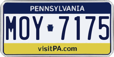 PA license plate MOY7175