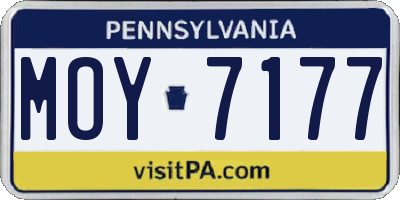 PA license plate MOY7177