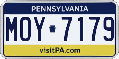 PA license plate MOY7179