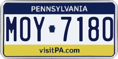 PA license plate MOY7180