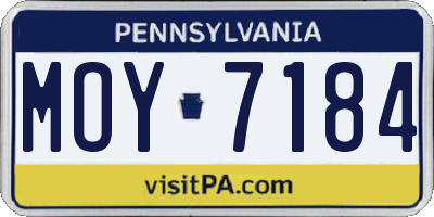 PA license plate MOY7184