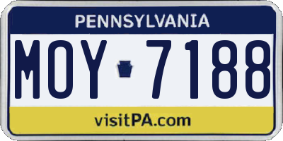 PA license plate MOY7188