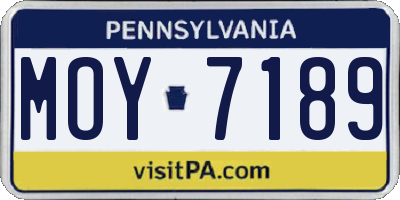 PA license plate MOY7189