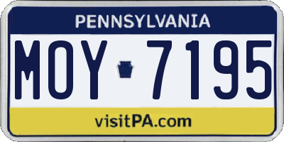 PA license plate MOY7195