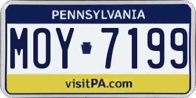 PA license plate MOY7199