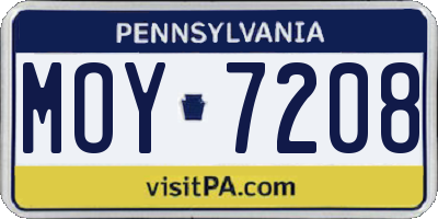 PA license plate MOY7208