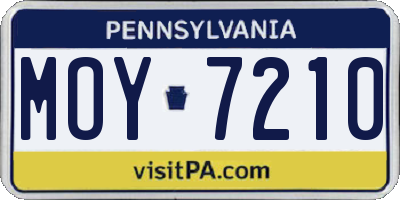 PA license plate MOY7210