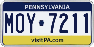PA license plate MOY7211
