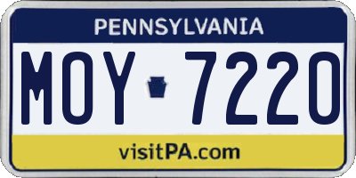 PA license plate MOY7220