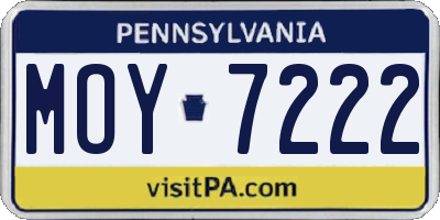 PA license plate MOY7222