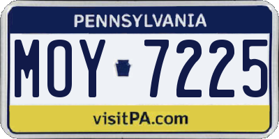 PA license plate MOY7225