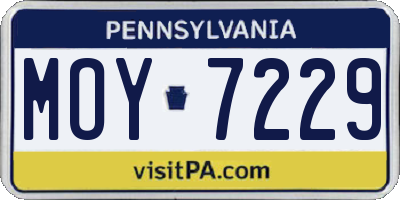 PA license plate MOY7229