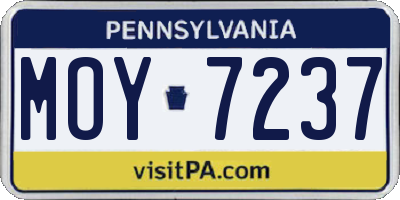 PA license plate MOY7237