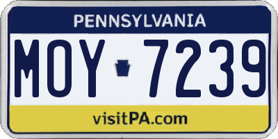 PA license plate MOY7239