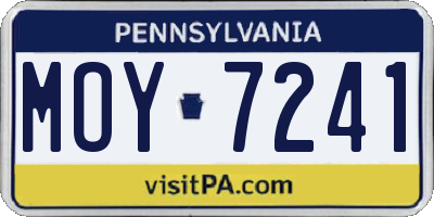 PA license plate MOY7241