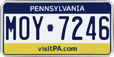 PA license plate MOY7246