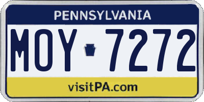 PA license plate MOY7272