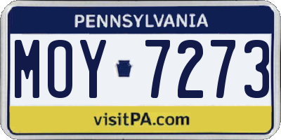 PA license plate MOY7273