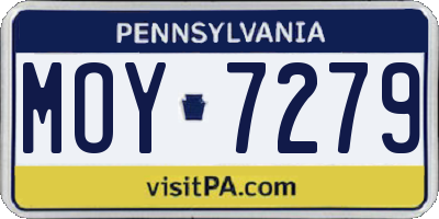 PA license plate MOY7279