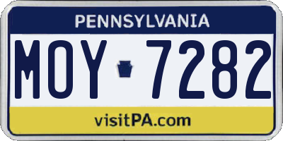 PA license plate MOY7282