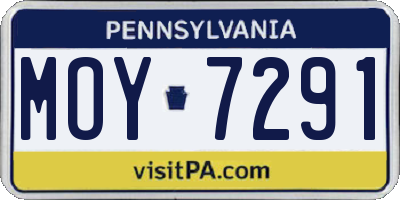 PA license plate MOY7291