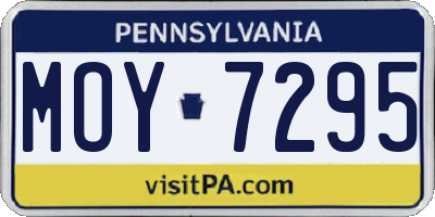 PA license plate MOY7295