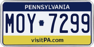 PA license plate MOY7299