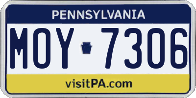 PA license plate MOY7306