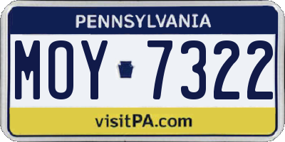 PA license plate MOY7322