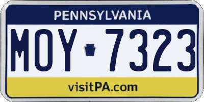PA license plate MOY7323