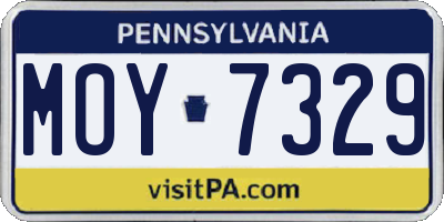 PA license plate MOY7329