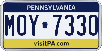 PA license plate MOY7330