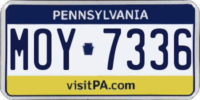 PA license plate MOY7336